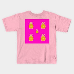 Neon Bunny pattern Kids T-Shirt